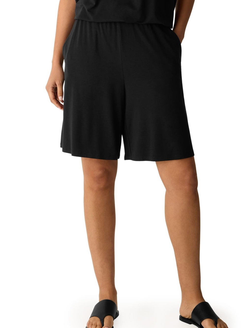 Eileen Fisher Black Flared Jersey Shorts size Small